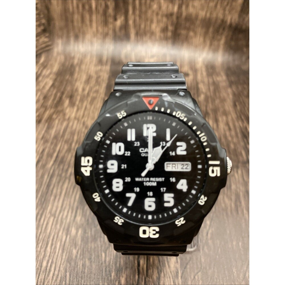 Casio Watch Men Black 5125 MRW-200H Day Date New Battery Hydro Mod
